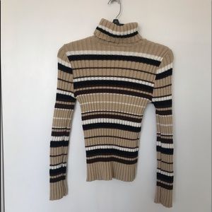 Stripped Turtle Neck Sweater